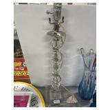 24" Glass and Metal Table Lamp
