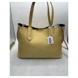 Calvin Klein Yellow Leather Tote Bag