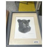 Charles Fracé Black Jaguar Cub Print 12x15"