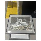 Charles Fracé Snow Leopard Cub Art, 2 Pieces