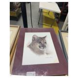 3 Charles Fracé Animal Prints, 10x15" Framed