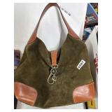 Dooney & Bourke Olive Suede Leather Shoulder Bag