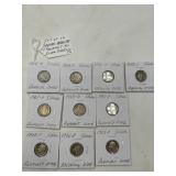 10 Silver Dimes: Barber, Mercury, Roosevelt