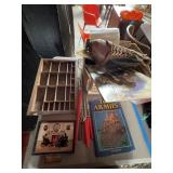 Vintage Items: Records, Toy Book, Skates