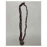 Sterling Bracelet With 3 Rows Garnets