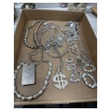 Vintage Silver Tone Costume Jewelry Lot