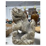 Vintage Concrete Foo Dog Statue, 10 Inches Tall