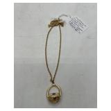 Basket-Shaped Pendant Necklace with Ship Motif