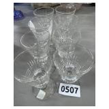 Libbey Rock Sharpe Cut Crystal 8 Cordials