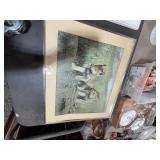 Charles Frace Wolf Cubs Print, 20x24, Framed