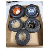 Rubber Tire Ashtrays, 5 Pieces