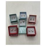 6 Pairs Stud Earrings in Gift Boxes