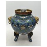 Chinese Cloisonné Tripod Censer, 8"