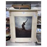 Framed 23x30 Nude Figure Artwork in Relief Frame