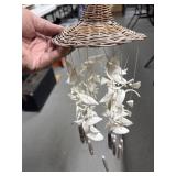 Hanging Wicker and Sea Shell Wind Chime