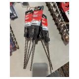 Three Milwaukee SDS Plus 1/4" x 8" Drill Bits