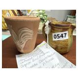 2pc English Pottery: Hogben Planter & Ewer