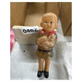 Celluloid Doll Girl Holding Dog Figure