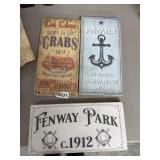 Three Wooden Decorative Signs, Approx 14" Long