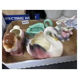 4 Ceramic Animal Planters