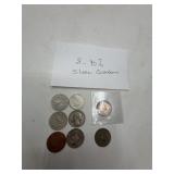8 U.S. 90% Silver Quarters, Various Dates