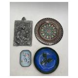 Decorative Enamel and Metal Plate and Plaque Group