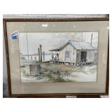 Katherine Kenlan 18x24 Watercolor Dock Scene