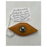 Butterscotch Bakelite Pin with Scottie Dog