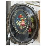 Zhostovo Hand-Painted Metal Floral Trays, Russia
