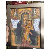 Ethiopian Religious Painting on Animal Skin 12x16
