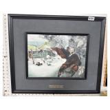 S. Gaynor Painting on Porcelain w/ Plaque 20x24