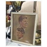 3 Piece Lot: Artwork and Two Table Lamps