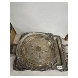 Wallace Baroque Silverplate Serving Tray Set