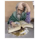 Capodimonte 10" Porcelain Scholar Bust Italy