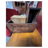 3 Small Wooden Advertising Crates With Contents