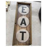 30" Framed Wood EAT Sign With Rustic Finish