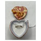 10KT Gold CZ Ring, Size 3.75 With Box