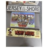 Three Wood Signs, Largest 20" Jersey/Disney/Beach