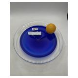 Beranek Czech 12" Blue Modernist Glass Platter