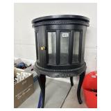 Black Wood and Glass Curio Cabinet, 30" Height