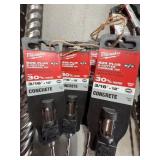 4 Milwaukee 3/16" x 12" SDS-Plus Concrete Bits