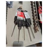 5 Milwaukee SDS Plus 3/16" x 6" Concrete Bits