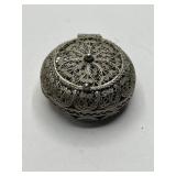 800 Silver Filigree Rosary in Lidded Case