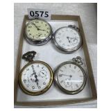 4 Pocket Watches Mixed Brands