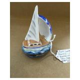 Limoges France Sailboat Porcelain Trinket Box