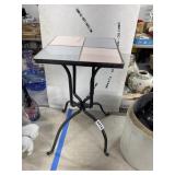 10 Inch Square Metal Plant Stand With Tile Top
