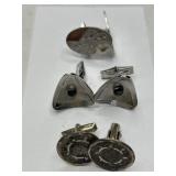 Three Pairs Sterling Cufflinks Lot