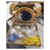 Crab Mirror, Hanging Shell Chimes, and Netting