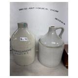 Pair Stoneware Jugs Winchell & Davis Albany NY