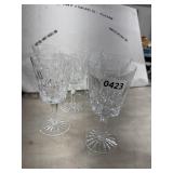 6 Waterford Cut Crystal Wine Glasses